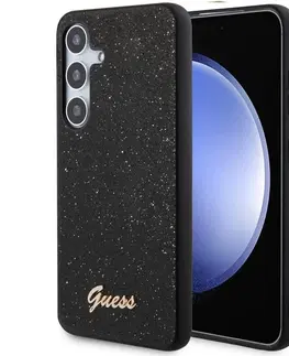 Puzdrá na mobilné telefóny Zadný kryt Guess Glitter Flakes pre Samsung Galaxy S24 Plus, čierna 57983119492