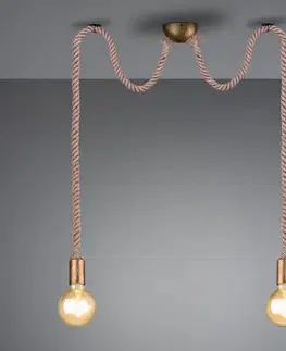 Závesné svietidlá Trio Lighting Závesná lampa Rope dekoratívne lano 2-plameňová