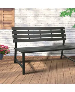 Záhradný nábytok Záhradná kovová lavička Atlanta, 125 x 60 x 81 cm, polywood