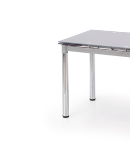 Jedálenské stoly HALMAR Logan 2 sklenený rozkladací jedálenský stôl sivá / chróm