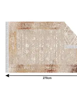 Koberce a koberčeky Obojstranný koberec, béžová/vzor, 180x270, NESRIN