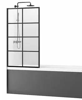 Sprchové dvere REA - Vaňová zástena Lagos-1 Fix 80 čierna REA-K4561