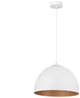 Svietidlá  Luster na lanku DIAMENT 1xE27/60W/230V pr. 35 cm biela/medená 