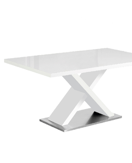 Jedálenské stoly KONDELA Farnel jedálenský stôl biela / biely lesk