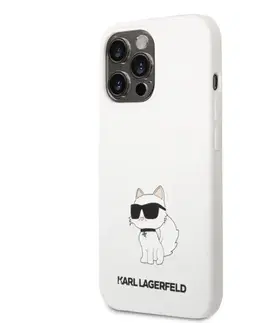 Puzdrá na mobilné telefóny Zadný kryt Karl Lagerfeld Liquid Silicone Choupette NFT pre Apple iPhone 13 Pro, biela 57983112397