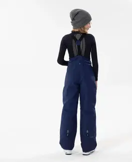 nohavice Detské lyžiarske nohavice 500 PNF s trakmi modré