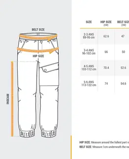 nohavice Detské turistické nohavice SH100 hrejivé a vodoodolné 2-6 rokov