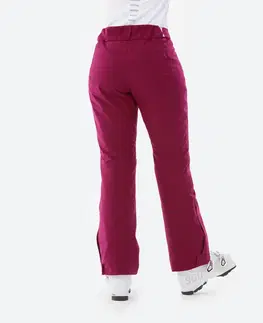 nohavice Dámske hrejivé lyžiarske nohavice 580 bordové