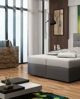 Manželské postele BONEMI 2 čalúnená manželská posteľ 140 x 200 cm, šedá COSMIC 160