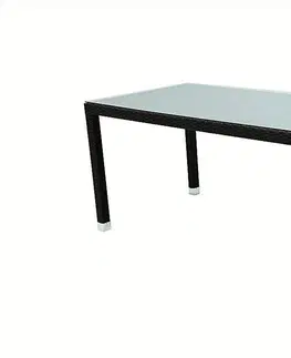 Stolčeky DEOKORK Záhradný ratanový stôl NAPOLI 160x80 cm (hneda)