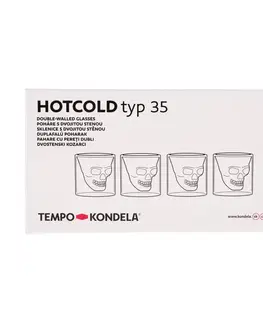 Poháre TEMPO-KONDELA HOTCOLD TYP 35, termo poháre, set 4 ks, lebka, 75 ml