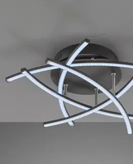 Stropné svietidlá FISCHER & HONSEL Stropné LED svetlo Cross tunable white 5-pl čierna