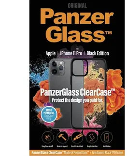 Puzdrá na mobilné telefóny Zadný kryt PanzerGlass ClearCase pre Apple iPhone 11 Pro, čierna 222