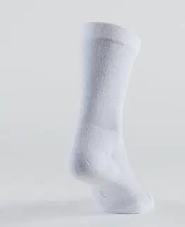 bedminton Športové ponožky RS 160 vysoké 3 páry biele