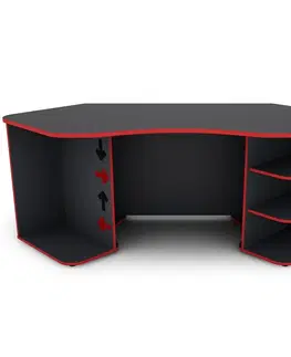 Moderné kancelárske stoly Písací stôl Matrix 1 grafit/červená