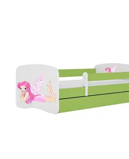 Jednolôžkové postele Detská Posteľ. Babydreams+Sz+M Zelená 80x180 Víla 2