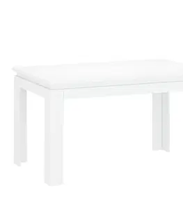 Jedálenské stoly Rozkladací stôl, biela, 135-184x86 cm, LINDY