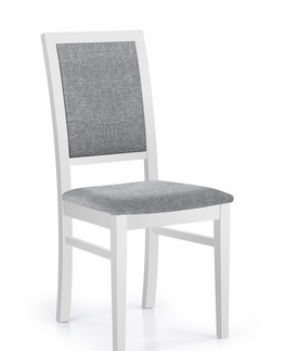 Jedálenské stoličky HALMAR Sylwek 1 jedálenská stolička biela / sivá