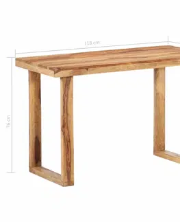 Jedálenské stoly Jedálenský stôl masívne drevo Dekorhome 160x80x76 cm