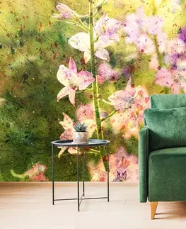 Tapety kvety Tapeta akvarelová kresba rastliny