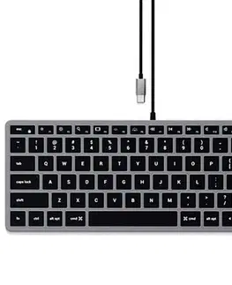 Klávesnice Satechi Slim W1 káblová podsvietená klávesnica pre Mac, sivá ST-UCSW1M