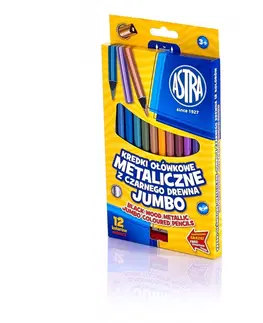 Hračky ASTRA - Metalické farbičky JUMBO 12ks + strúhadlo, 312114003