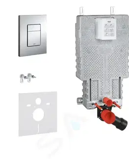 Kúpeľňa GROHE - Uniset Set predstenovej inštalácie, klozet Alpha s doskou, tlačidlo Skate Cosmopolitan, chróm 38643SET-KR