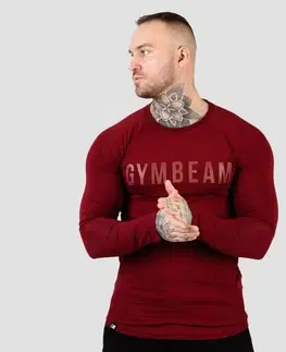 Tričká GymBeam Tričko s dlhým rukávom FIT Burgundy  M
