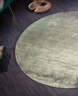 Koberce LuxD Dizajnový okrúhly koberec Rowan 150 cm zeleno-béžový