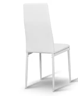 Stoličky Stolička, biela ekokoža/biely kov, COLETA NOVA