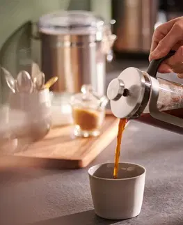 Coffee Makers & Espresso Machines Kanvica french press s piestom a filtrom 300 ml, strieborná
