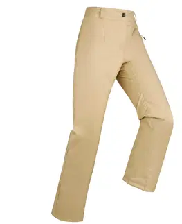 nohavice Dámske hrejivé lyžiarske nohavice 100 béžové