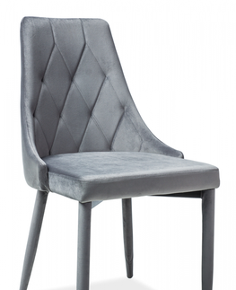 Jedálenské stoličky SIGNAL Trix Velvet jedálenská stolička sivá