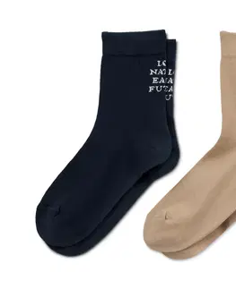 Socks Ponožky so statement nápisom, 2 páry