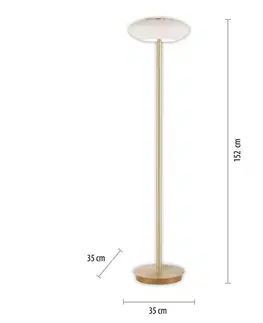 SmartHome stojacie lampy Q-Smart-Home Paul Neuhaus Q-ETIENNE stojaca LED lampa, mosadzná