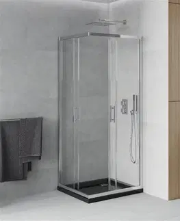 Vane MEXEN/S - Rio sprchovací kút 70x70 cm, transparent, chróm + vanička so sifónom 860-070-070-01-00-4070