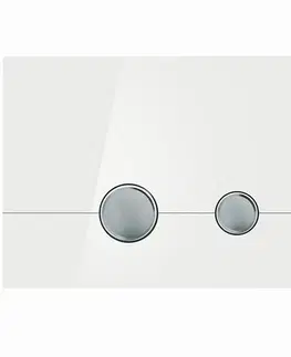 Vybavenie kúpeľne Tlačidlo Stero sklo biele