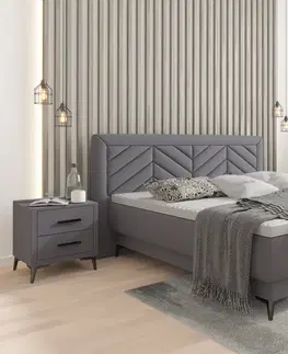 Postele Boxspringová posteľ, 160x200, sivá, OPTIMA A
