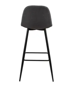 Barové stoličky Dkton Dizajnová barová stolička Nayeli, šedá a čierna