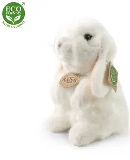 Plyšové hračky RAPPA - Plyšový králik biely stojaci 18 cm ECO-FRIENDLY