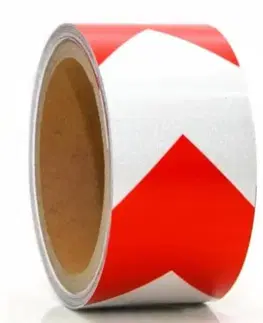 Potravinárske fólie Kinekus Páska samolepiaca reflexná červeno-biela 50mm/5m