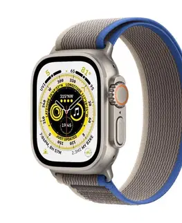 Inteligentné hodinky Apple Watch Ultra GPS + Cellular 49mm Titanium Case with modrákozmická sivá Trail Loop - ML MQFV3CSA