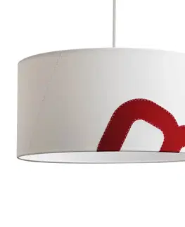Závesné svietidlá lumbono Závesná lampa domáci prístav z plachty 45cm biela/červená