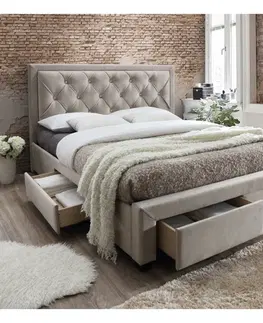 Postele Manželská posteľ, sivohnedá, 160x200, OREA