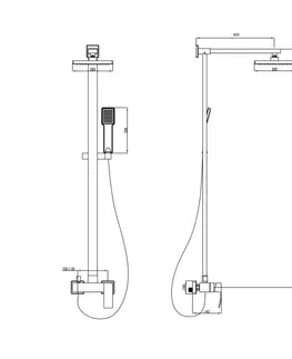 Sprchy a sprchové panely SAPHO - GINKO sprchový stĺp s batériou, chróm 1101-43