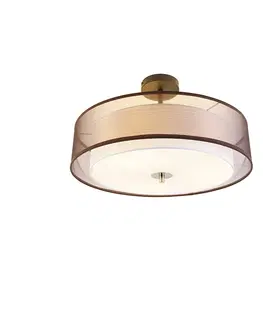 Stropne svietidla Moderné stropné svietidlo hnedé s bielymi 50 cm 3 svetlami - Drum Duo