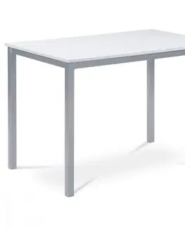 Jedálenské stoly Jídelní stůl 110x70 cm, MDF bílá / šedý lak GDT-202 WT Autronic