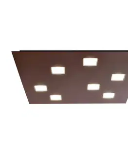 Stropné svietidlá Fabbian Fabbian Quarter hnedé stropné LED svetlo 7-pl.