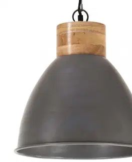 Osvetlenie Závesná lampa sivá / mangovníkové drevo Dekorhome 46 cm