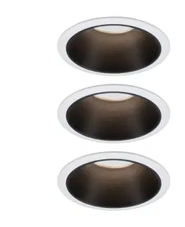 Zapustené svietidlá Paulmann Paulmann Cole bodové LED, čierno-biele 3 kusy